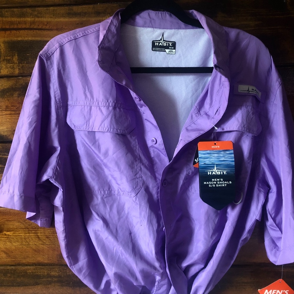 Habit Men's Purple Fishing Shirt